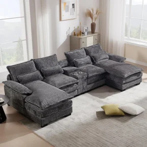 U Shaped Modular Sectional Sofa 124.8"