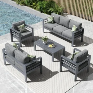 5 Pieces Modern Aluminum Patio Furniture Set