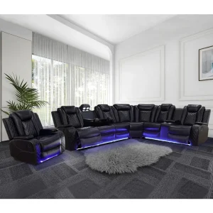 Electric leather recliner sofa