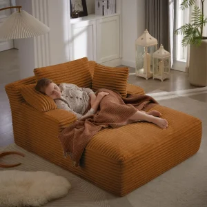 Oversized Chaise Lounge with Pillows